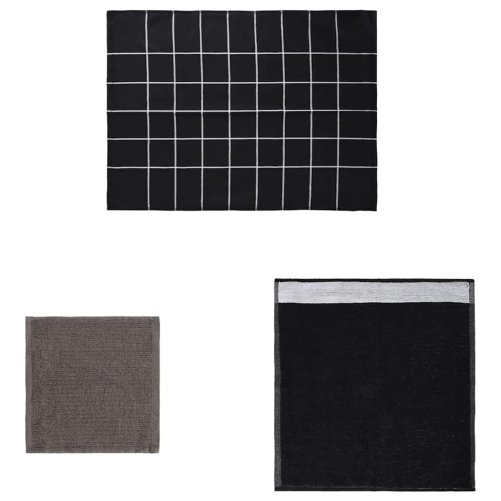 Vidaxl Set di stoffa da cucina in 12 parti Black