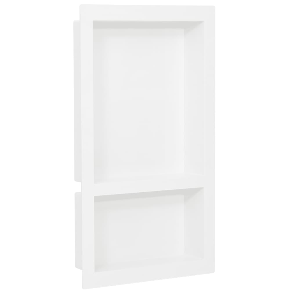 Vidaxl dusj med 2 rom 41x69x9 cm høy glanshvit