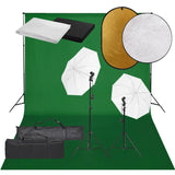 VidaXL Photo Studio Kit with Lighting Kit, Background and Reflector