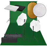Vidaxl Photo Studio Conjunto com conjunto de iluminação, fundo e refletor