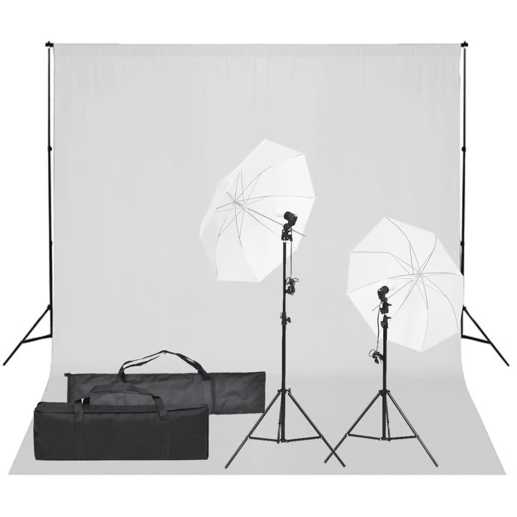 VidaXL Photo Studio Set with Lighting Kit and Background