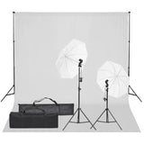 VidaXL Photo Studio Set with Lighting Kit and Background