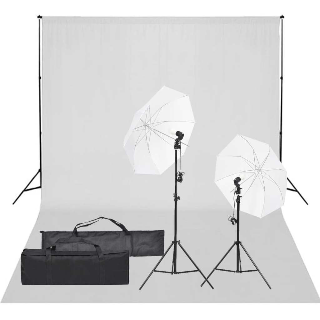 VidaXL Photo Studio Set with Lighting Kit and Background