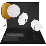 Vidaxl Photo Studio Conjunto com conjunto de iluminação, fundo e refletor