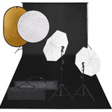 Vidaxl Photo Studio Conjunto com conjunto de iluminação, fundo e refletor