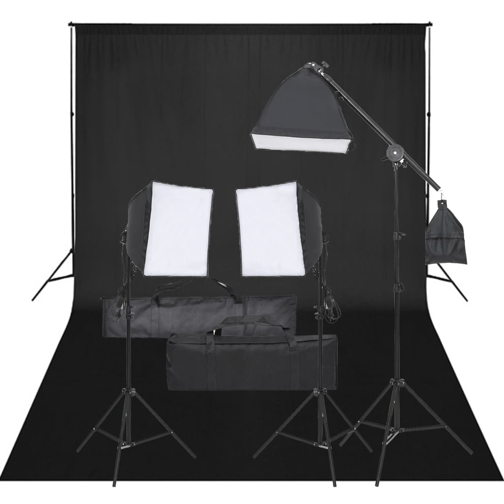Vidaxl Photo Studio set med belysning och bakgrund