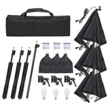 Vidaxl Photo Studio Conjunto com conjunto de iluminação, fundo e refletor