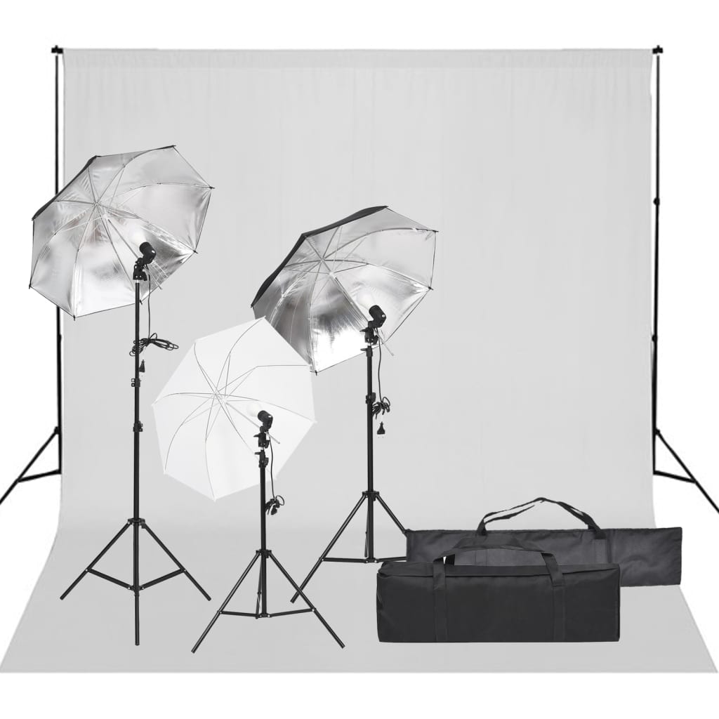 VidaXL Photo Studio Set with Lighting Kit and Background
