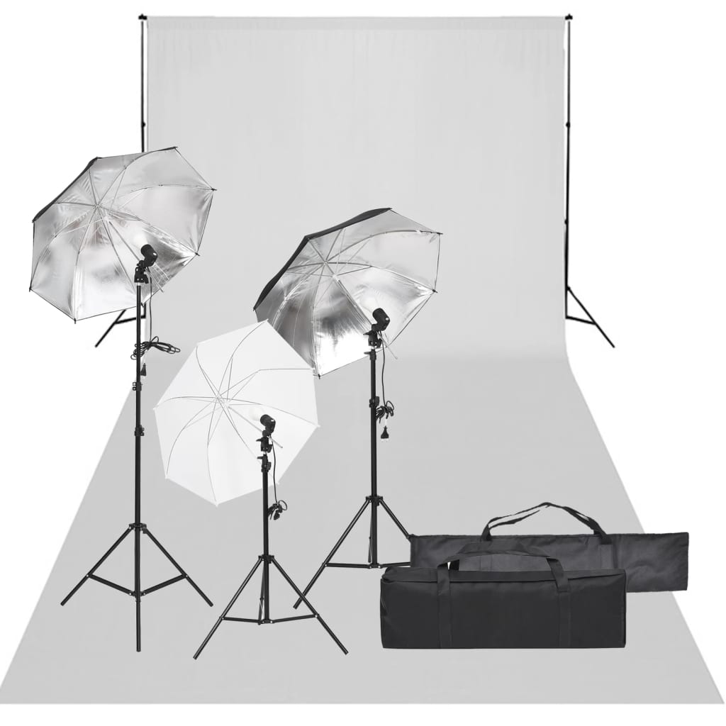 Vidaxl Photo Studio set med belysning och bakgrund