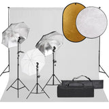 VidaXL Photo Studio Kit with Lighting Kit, Background and Reflector