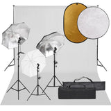 VidaXL Photo Studio Kit with Lighting Kit, Background and Reflector