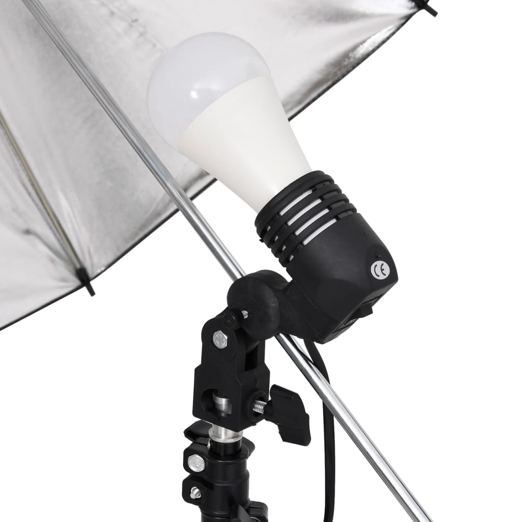 VidaXL Photo Studio Kit with Lighting Kit, Background and Reflector