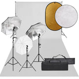 VidaXL Photo Studio Kit with Lighting Kit, Background and Reflector