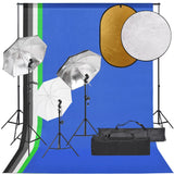 VidaXL Photo Studio Kit with Lighting Kit, Background and Reflector