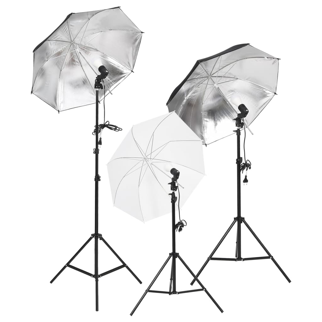 VidaXL Photo Studio Kit with Lighting Kit, Background and Reflector