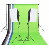 VidaXL Photo Studio Kit with Lighting Kit, Background and Reflector