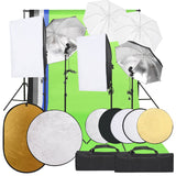 VidaXL Photo Studio Kit with Lighting Kit, Background and Reflector