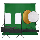 VidaXL Photo Studio Kit with Lighting Kit, Background and Reflector