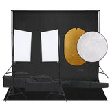 VidaXL Photo Studio Kit with Lighting Kit, Background and Reflector