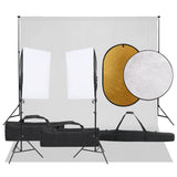 VidaXL Photo Studio Kit with Lighting Kit, Background and Reflector