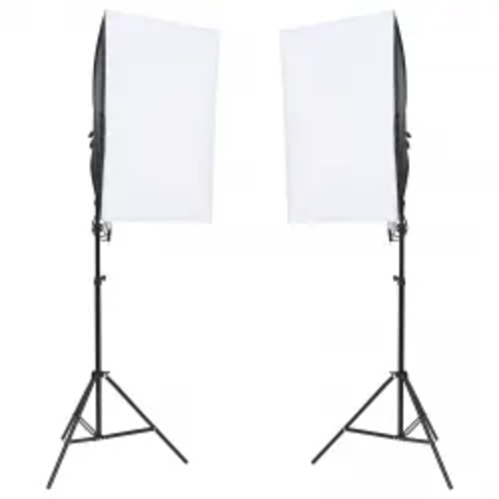 VidaXL Photo Studio Kit with Lighting Kit, Background and Reflector