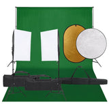 VidaXL Photo Studio Kit with Lighting Kit, Background and Reflector