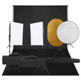 VidaXL Photo Studio Kit with Lighting Kit, Background and Reflector