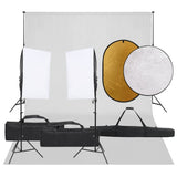 VidaXL Photo Studio Kit with Lighting Kit, Background and Reflector