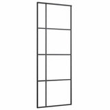 Vidaxl sliding door 76x205 cm matt esg-glass and aluminum black