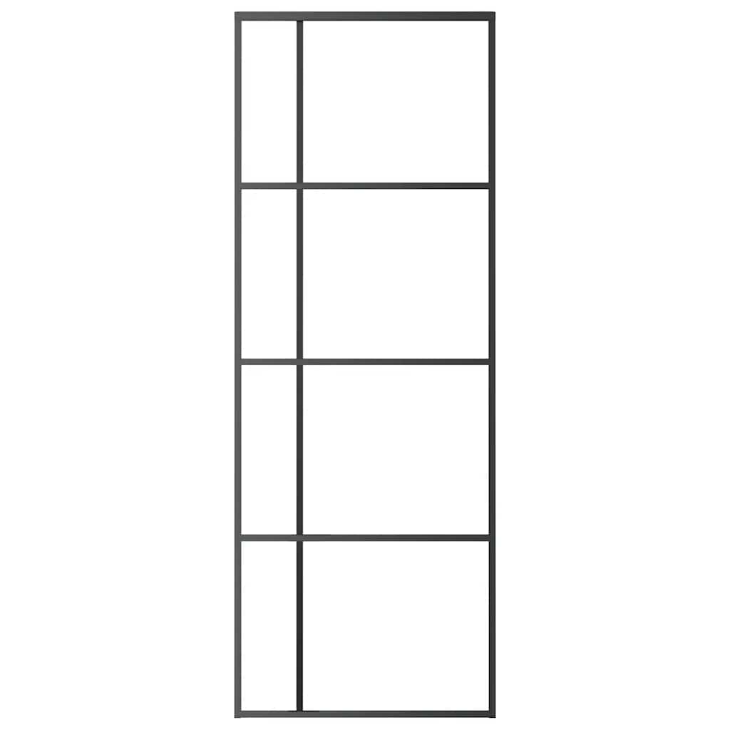Vidaxl sliding door 76x205 cm matt esg-glass and aluminum black