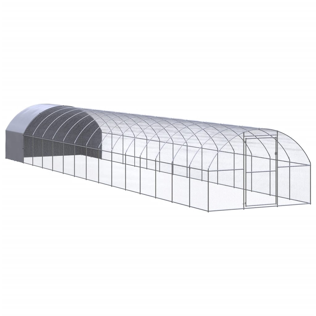 Vidaxl Poulet Run 3x16x2 m galvaniséiert Stol