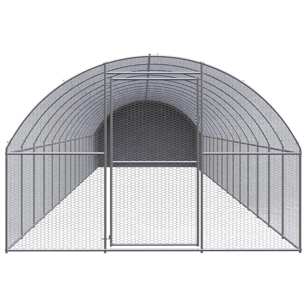 Vidaxl Poulet Run 3x16x2 m galvaniséiert Stol