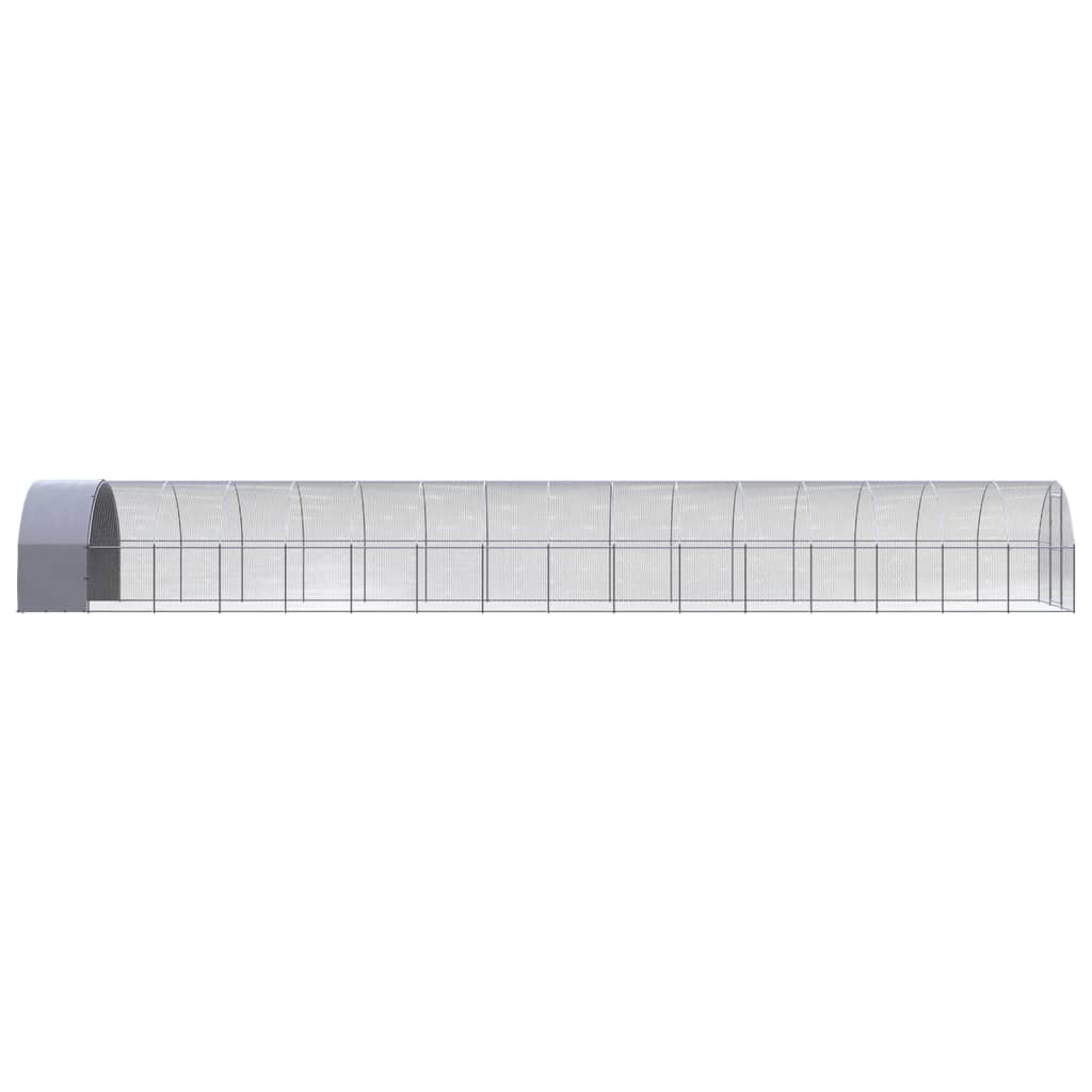 Vidaxl Poulet Run 3x16x2 m galvaniséiert Stol