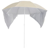 Vidaxl Strandparasol with side walls 215 cm sand -colored