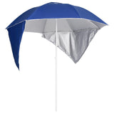 Vidaxl StrandParasol avec parois latérales 215 cm bleu