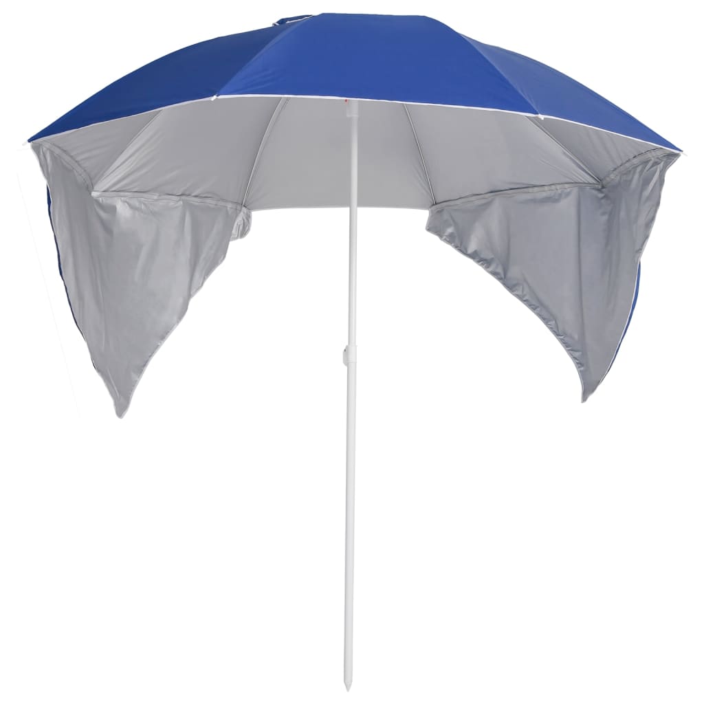 Vidaxl StrandParasol avec parois latérales 215 cm bleu