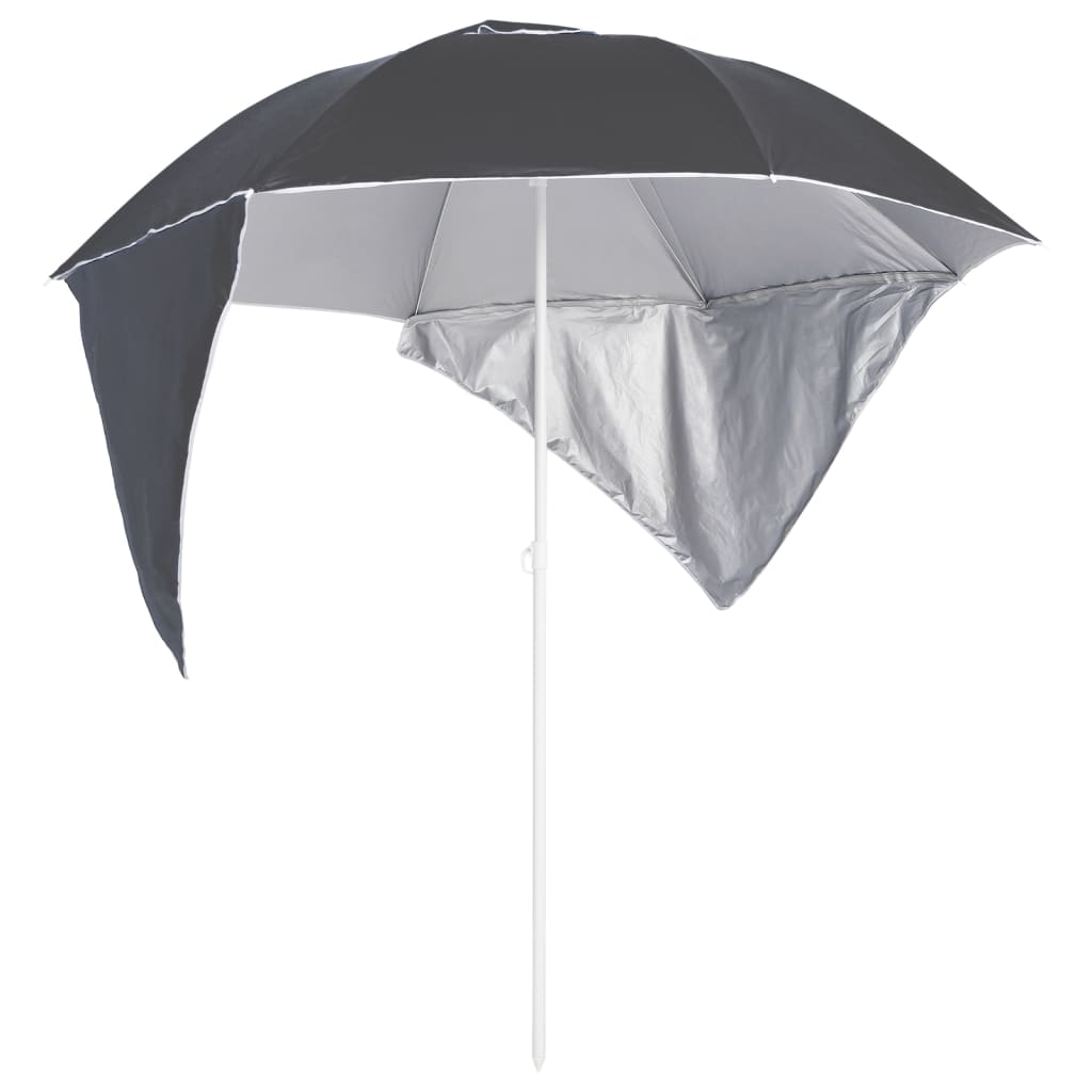 Vidaxl Strandparasol with side walls 215 cm anthracite -colored