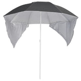Vidaxl Strandparasol with side walls 215 cm anthracite -colored