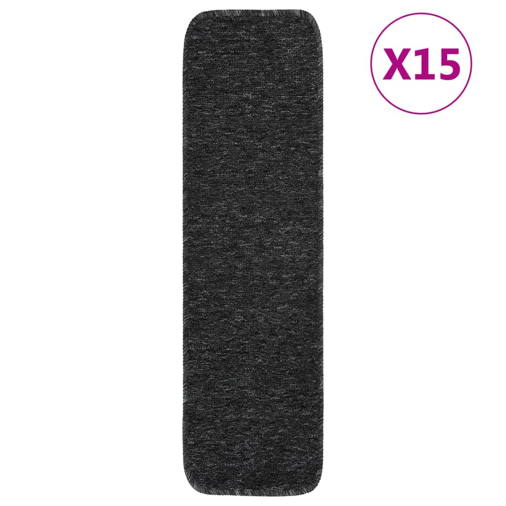 Vidaxl Stair Mats 15 St Anti-Slip Rectangular 75X20 cm Anthracite Color