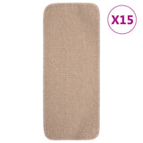 Vidaxl stair mats 15 pcs anti-slip rectangular 60x25 cm beige
