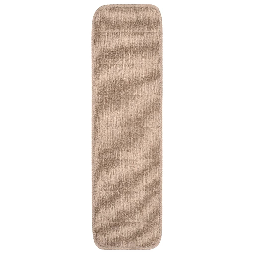 VIDAXL-Treppenmatten 15 St. Anti-Rutsch rechteckig 75 x 20 cm Beige