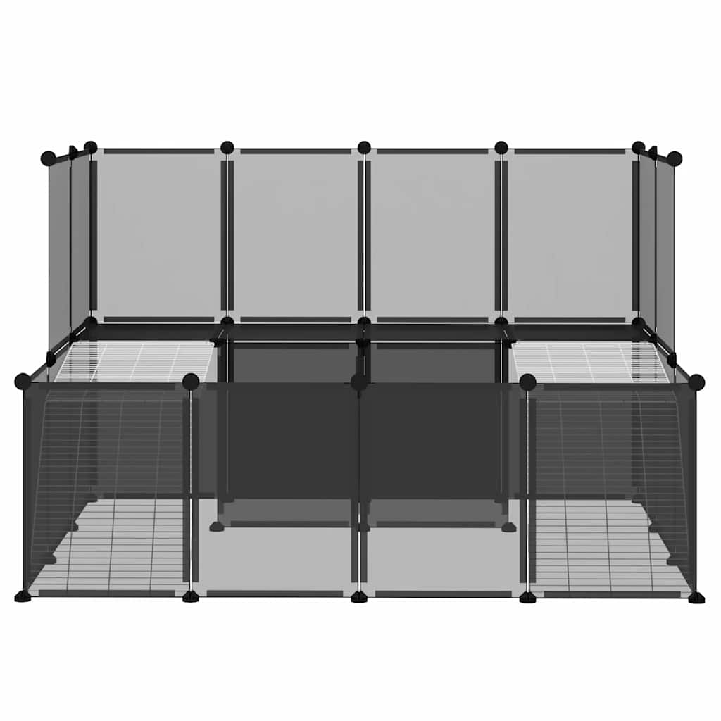 Vidaxl small animal cage 143x107x93 polypropylene and steel black