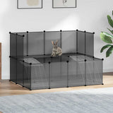 Vidaxl small animal cage 143x107x93 polypropylene and steel black