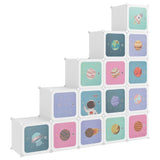 Vidaxl Children's Storage Furniture med 15 kurs Polypropene White