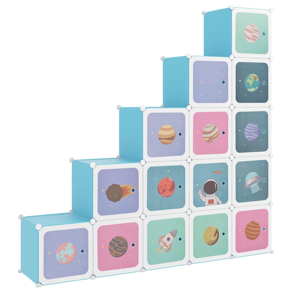 Vidaxl Children's Storage Furniture med 15 kurs Polypropene Blue
