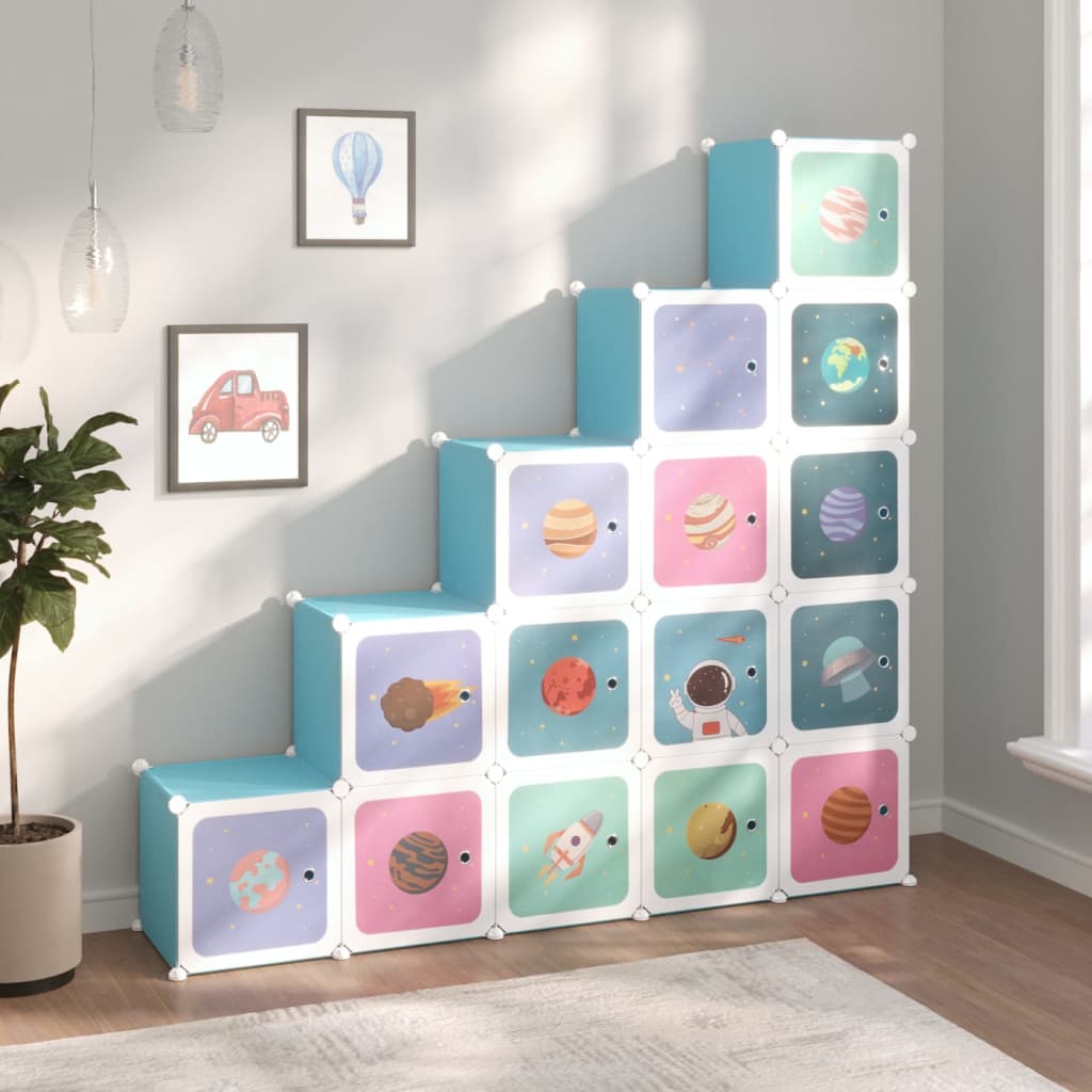 Vidaxl Children's Storage Furniture med 15 kurs Polypropene Blue