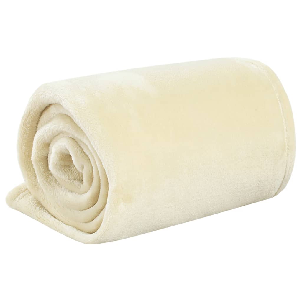 Vidaxl deken 200x240 cm polyester crèmekleurig