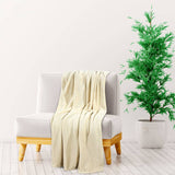 Vidaxl deken 200x240 cm polyester crèmekleurig