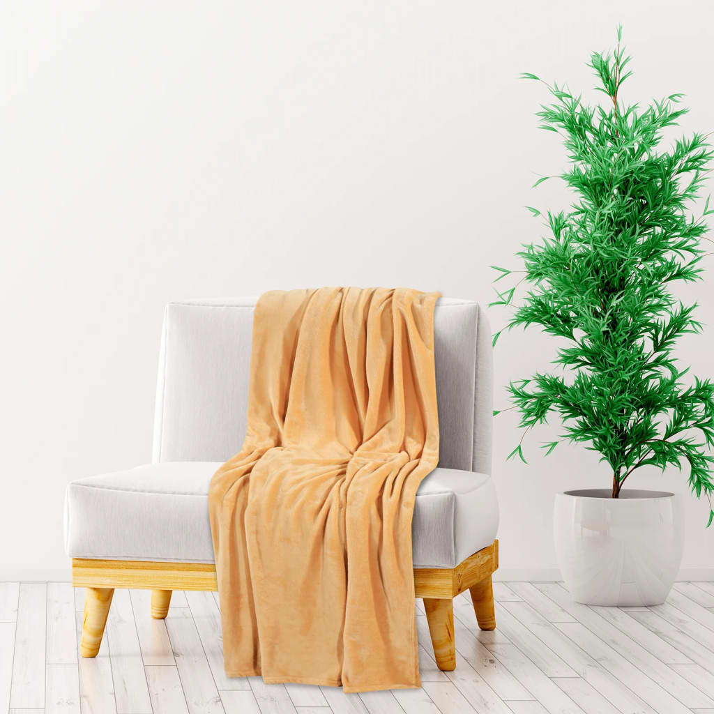Vidaxl Deken 200x240 cm poliestru pustyniowa mgła