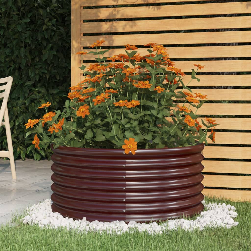 Vidaxl Planning Box 80x80x36 cm en polvo -acero acero marrón